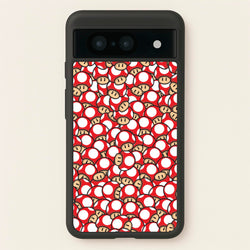 Mushroom Pattern - Red  - The Super Mario Bros Phone Case for Google Pixel 8