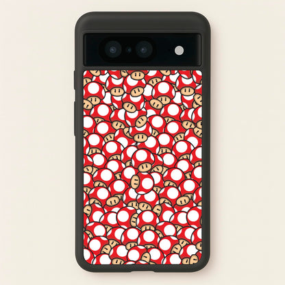 Mushroom Pattern - Red  - The Super Mario Bros Phone Case for Google Pixel 8