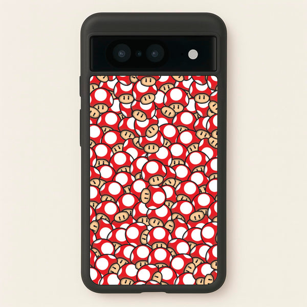 Mushroom Pattern - Red  - The Super Mario Bros Phone Case for Google Pixel 8