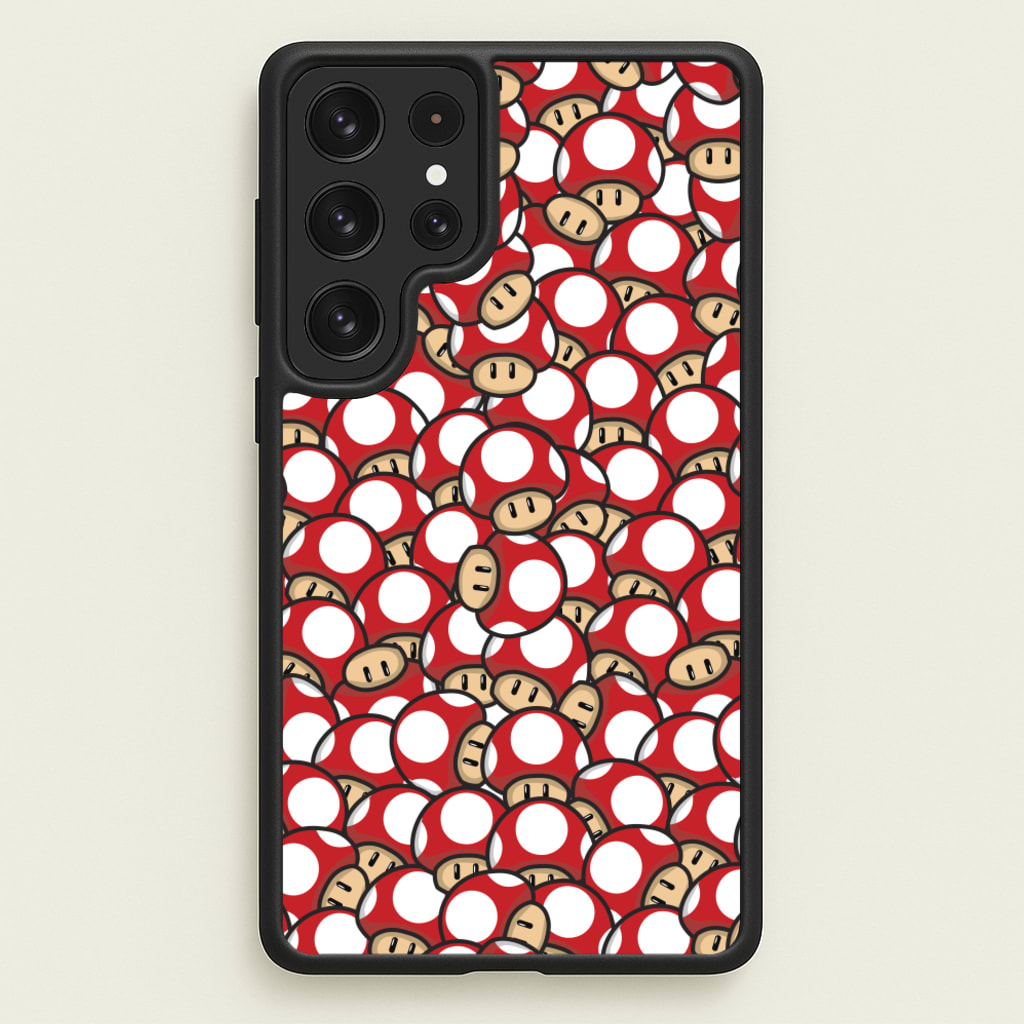 Mushroom Pattern - Red  - The Super Mario Bros Phone Case for Galaxy S22 Ultra