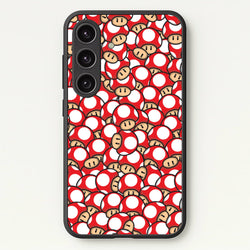 Mushroom Pattern - Red  - The Super Mario Bros Phone Case for Galaxy S24FE