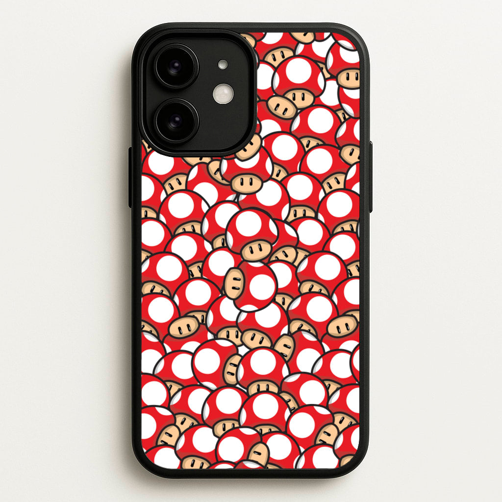 Mushroom Pattern - Red  - The Super Mario Bros Phone Case for iPhone 11