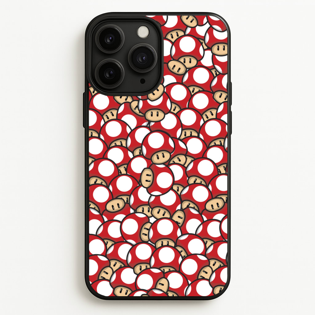 Mushroom Pattern - Red  - The Super Mario Bros Phone Case for iPhone 11 Pro