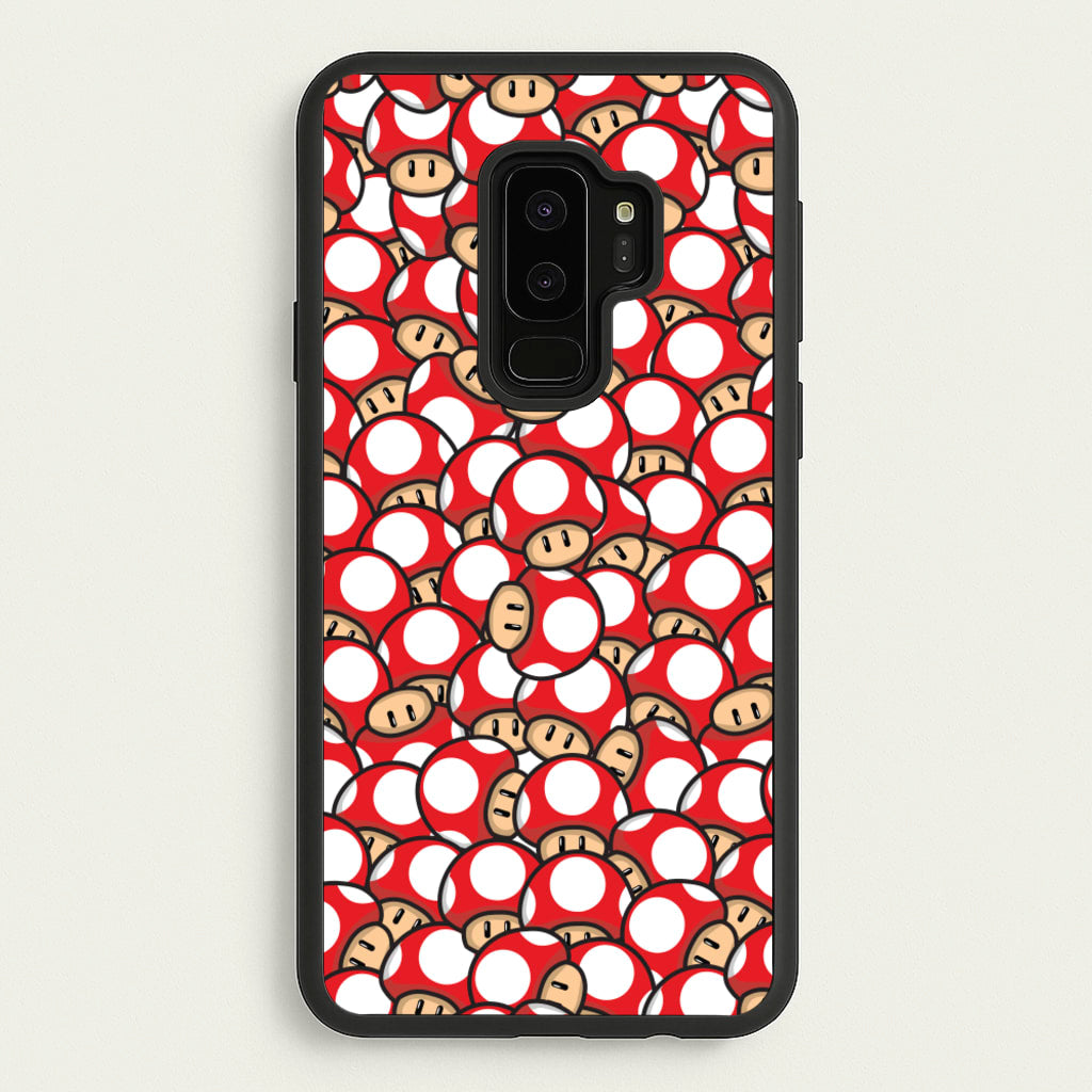 Mushroom Pattern - Red  - The Super Mario Bros Phone Case for Galaxy S9 Plus