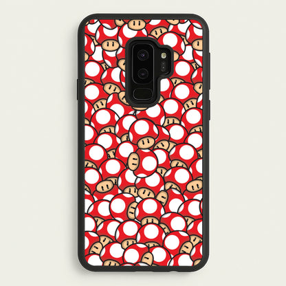 Mushroom Pattern - Red  - The Super Mario Bros Phone Case for Galaxy S9 Plus