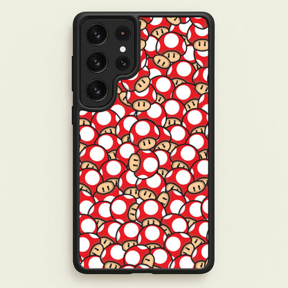 Mushroom Pattern - Red  - The Super Mario Bros Phone Case for Galaxy S23 Ultra
