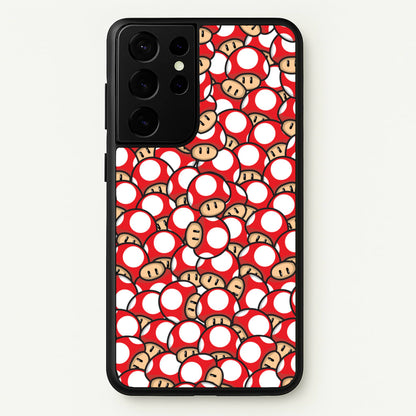 Mushroom Pattern - Red  - The Super Mario Bros Phone Case for Galaxy S21 Ultra