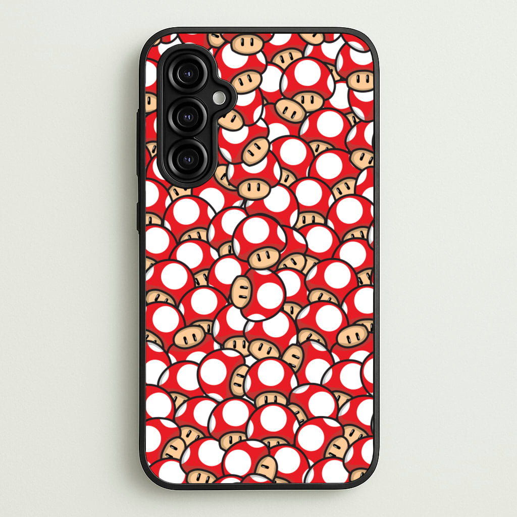Mushroom Pattern - Red  - The Super Mario Bros Phone Case for Galaxy A14
