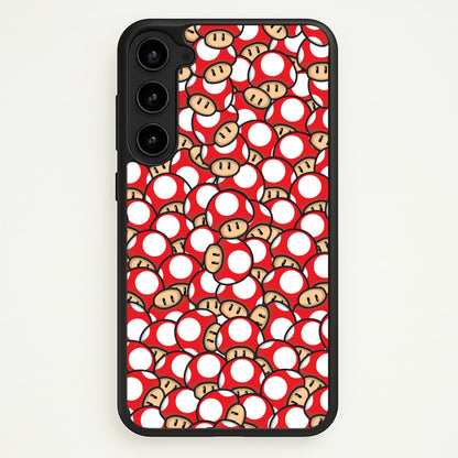 Mushroom Pattern - Red  - The Super Mario Bros Phone Case for Galaxy S23