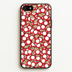 Mushroom Pattern - Red  - The Super Mario Bros Phone Case for iPhone 5 / 5s / SE 2016