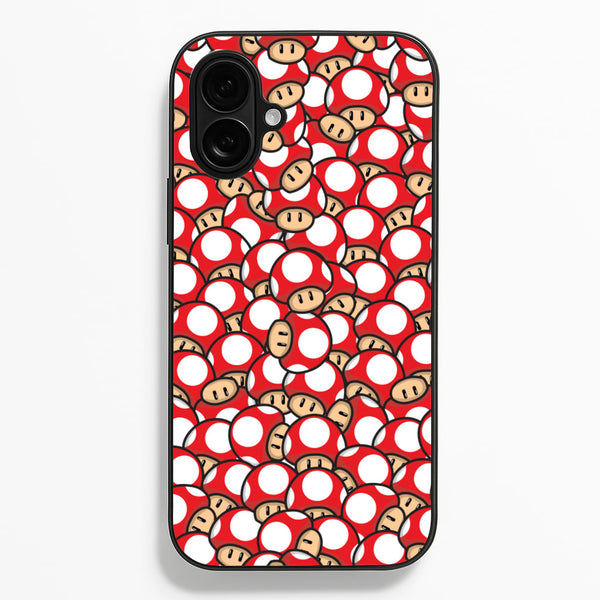 Mushroom Pattern - Red Phone Case