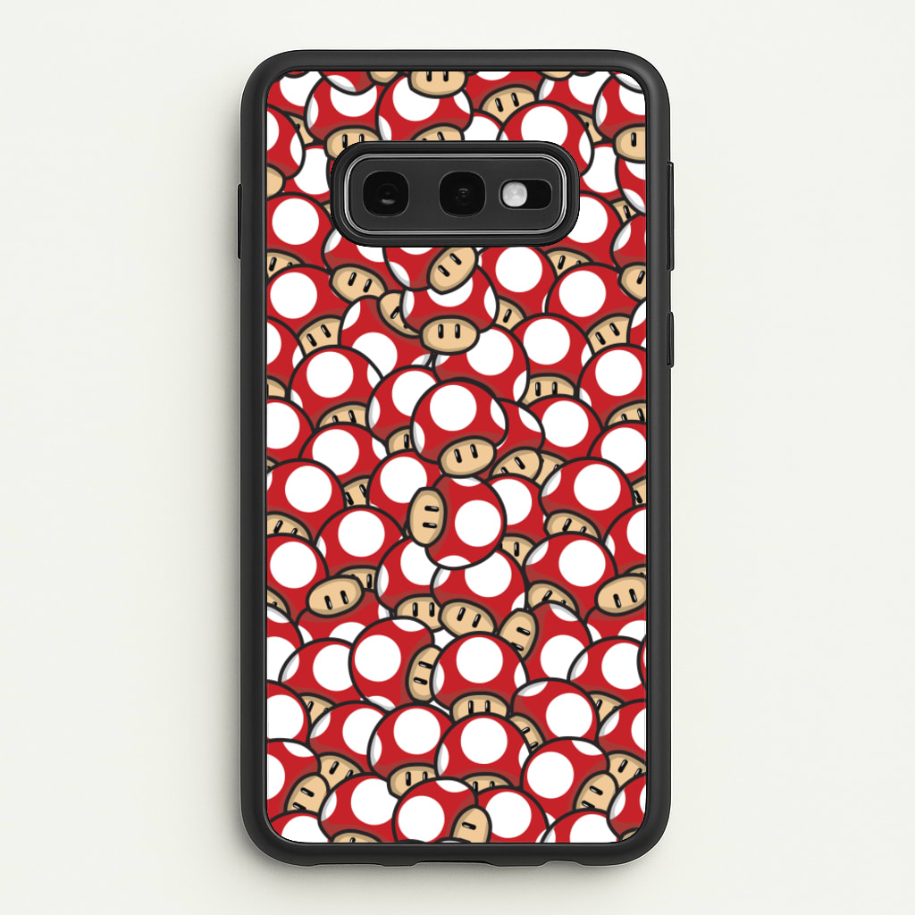 Mushroom Pattern - Red  - The Super Mario Bros Phone Case for Galaxy S10e