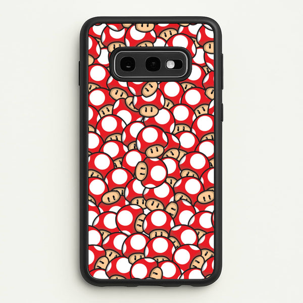 Mushroom Pattern - Red  - The Super Mario Bros Phone Case for Galaxy S10e
