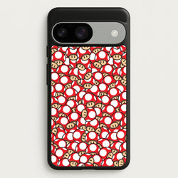 Mushroom Pattern - Red  - The Super Mario Bros Phone Case for Google Pixel 9 / 9 Pro