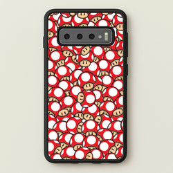 Mushroom Pattern - Red  - The Super Mario Bros Phone Case for Galaxy S10