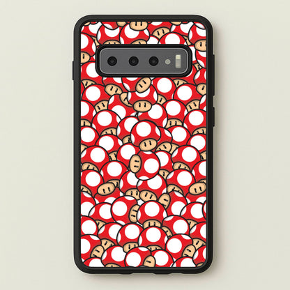 Mushroom Pattern - Red  - The Super Mario Bros Phone Case for Galaxy S10