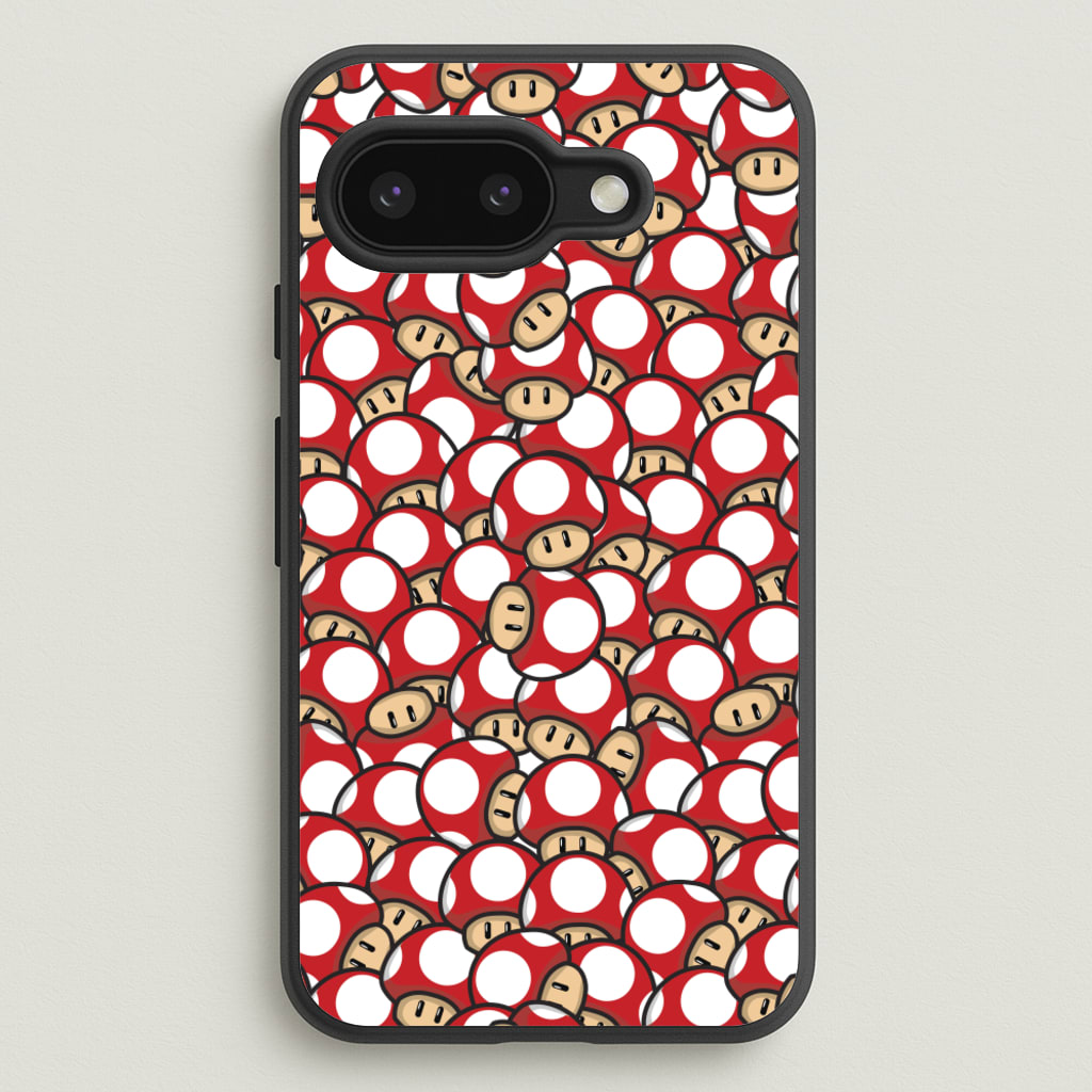 Mushroom Pattern - Red  - The Super Mario Bros Phone Case for Google Pixel 9a