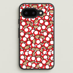 Mushroom Pattern - Red  - The Super Mario Bros Phone Case for Google Pixel 9a