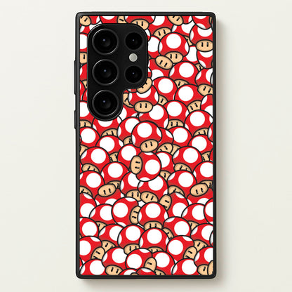 Mushroom Pattern - Red  - The Super Mario Bros Phone Case for Galaxy S24 Ultra