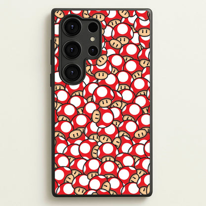 Mushroom Pattern - Red  - The Super Mario Bros Phone Case for Galaxy S25 Ultra
