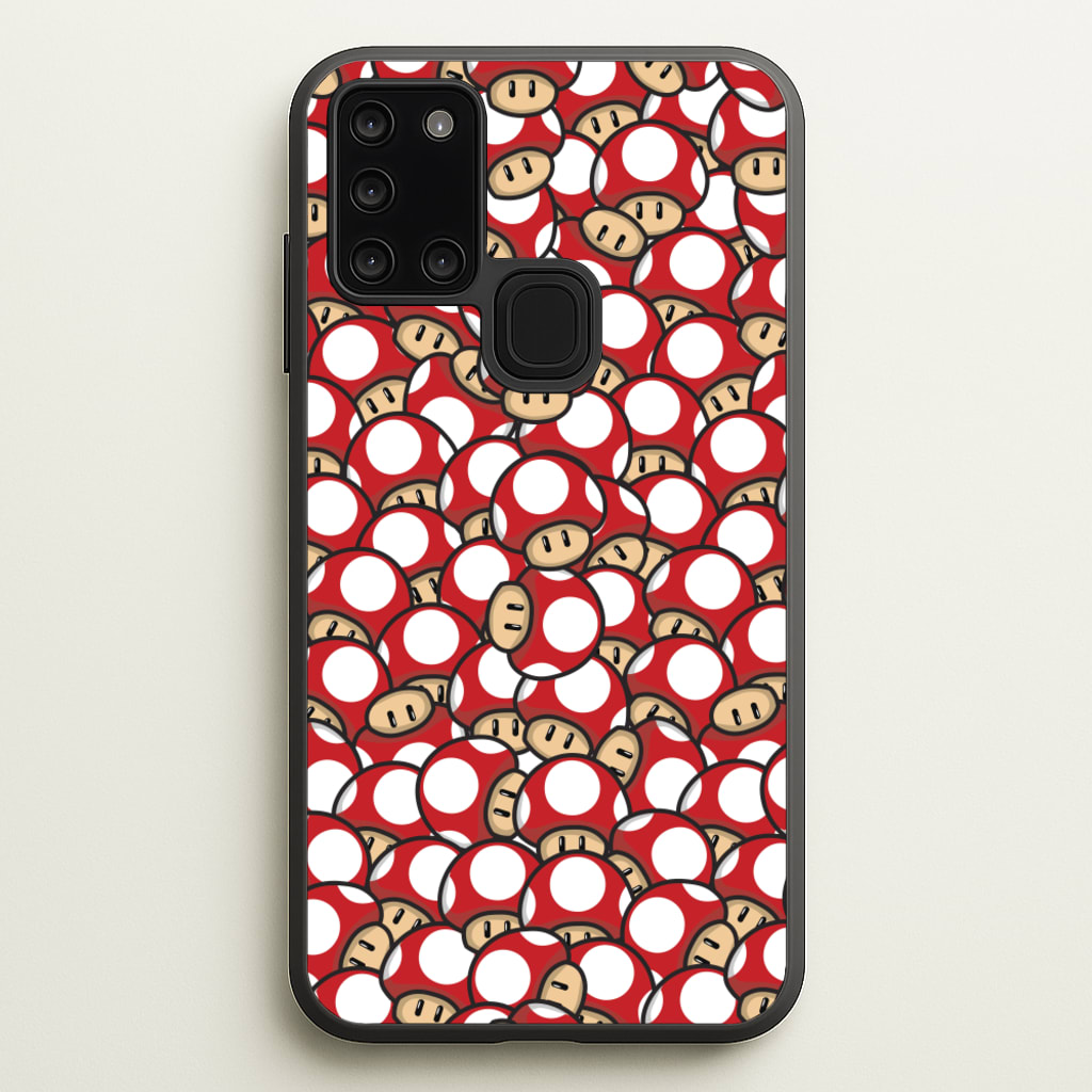 Mushroom Pattern - Red  - The Super Mario Bros Phone Case for Galaxy A21s