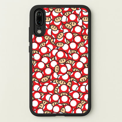 Mushroom Pattern - Red  - The Super Mario Bros Phone Case for Huawei P20