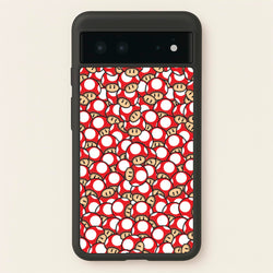 Mushroom Pattern - Red  - The Super Mario Bros Phone Case for Google Pixel 6