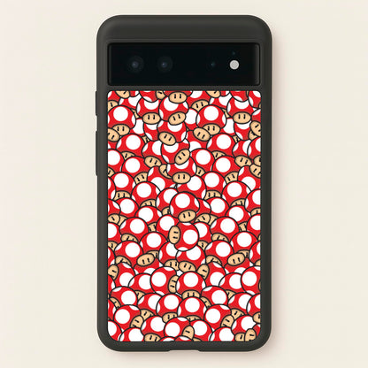 Mushroom Pattern - Red  - The Super Mario Bros Phone Case for Google Pixel 6