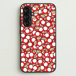 Mushroom Pattern - Red  - The Super Mario Bros Phone Case for Galaxy S23FE