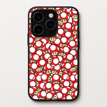 Mushroom Pattern - Red  - The Super Mario Bros Phone Case for iPhone 14 Pro