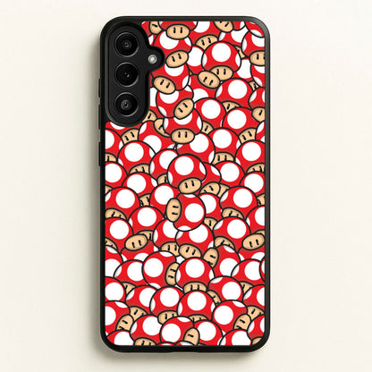 Mushroom Pattern - Red  - The Super Mario Bros Phone Case for Galaxy A34