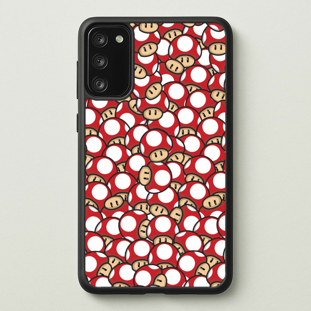 Mushroom Pattern - Red  - The Super Mario Bros Phone Case for Galaxy S20
