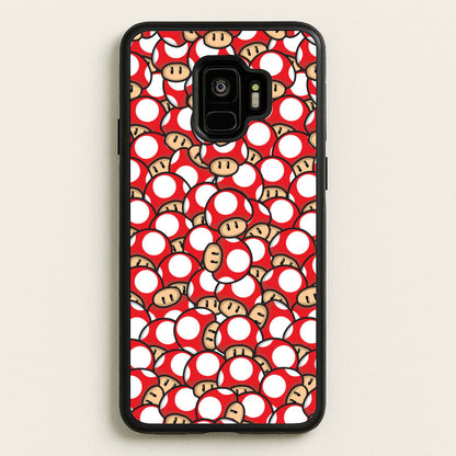 Mushroom Pattern - Red  - The Super Mario Bros Phone Case for Galaxy S9