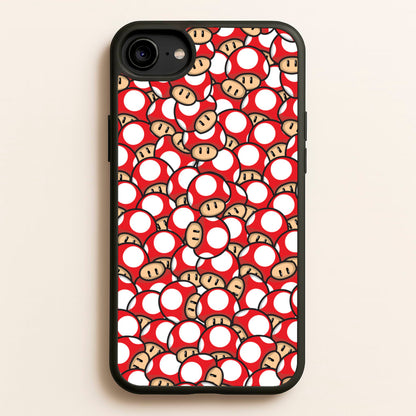 Mushroom Pattern - Red  - The Super Mario Bros Phone Case for iPhone 6 / 7 / 8 / SE