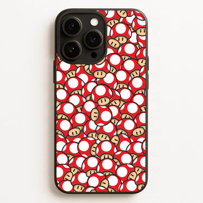 Mushroom Pattern - Red  - The Super Mario Bros Phone Case for iPhone 12 Pro Max