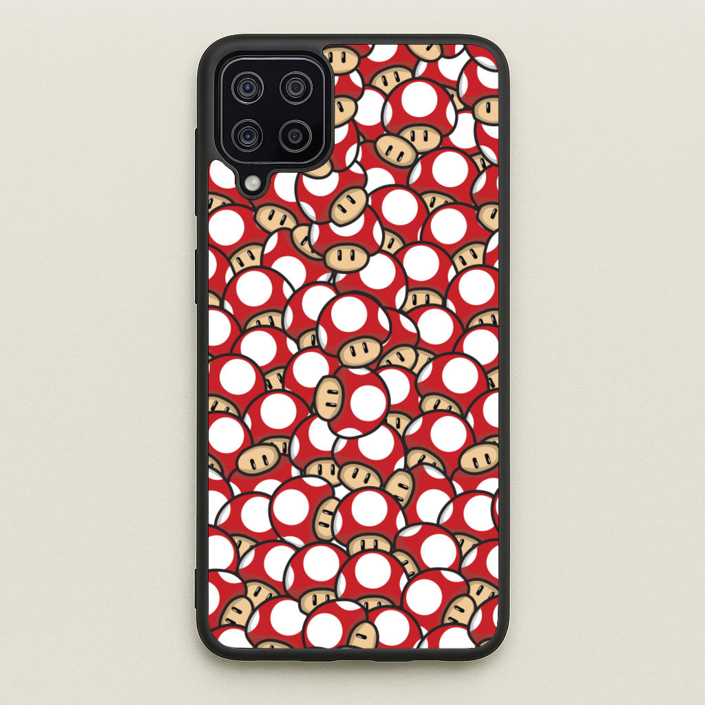 Mushroom Pattern - Red  - The Super Mario Bros Phone Case for Galaxy A12