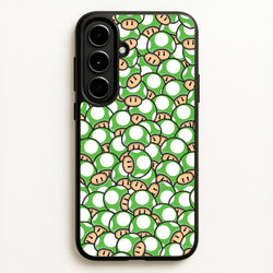 Mushroom Pattern - Green  - The Super Mario Bros Phone Case for Galaxy A56