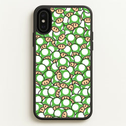 Mushroom Pattern - Green  - The Super Mario Bros Phone Case for iPhone XS Max