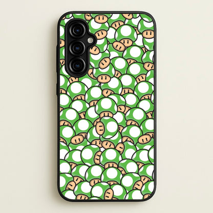 Mushroom Pattern - Green  - The Super Mario Bros Phone Case for Galaxy A54