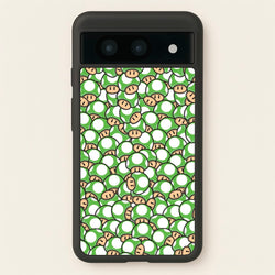 Mushroom Pattern - Green  - The Super Mario Bros Phone Case for Google Pixel 8a