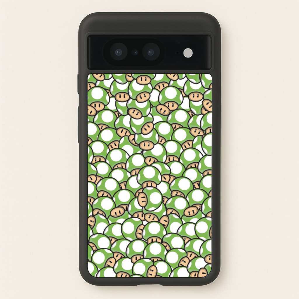 Mushroom Pattern - Green  - The Super Mario Bros Phone Case for Google Pixel 8