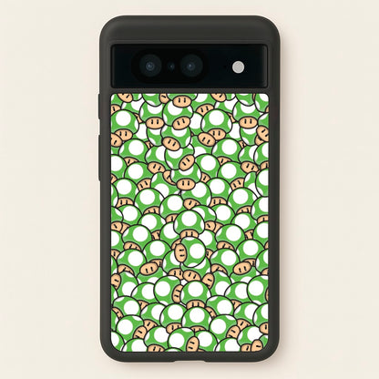 Mushroom Pattern - Green  - The Super Mario Bros Phone Case for Google Pixel 8