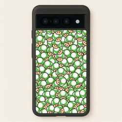 Mushroom Pattern - Green  - The Super Mario Bros Phone Case for Google Pixel 7 Pro