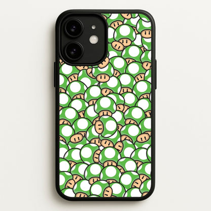 Mushroom Pattern - Green  - The Super Mario Bros Phone Case for iPhone 11
