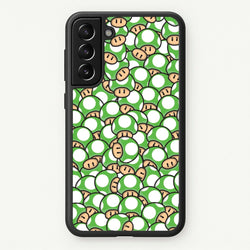 Mushroom Pattern - Green  - The Super Mario Bros Phone Case for Galaxy S22