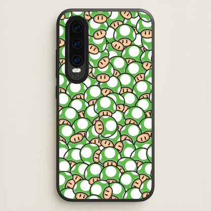 Mushroom Pattern - Green  - The Super Mario Bros Phone Case for Huawei P30