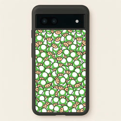 Mushroom Pattern - Green  - The Super Mario Bros Phone Case for Google Pixel 6a