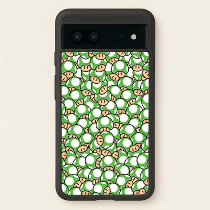 Mushroom Pattern - Green  - The Super Mario Bros Phone Case for Google Pixel 7