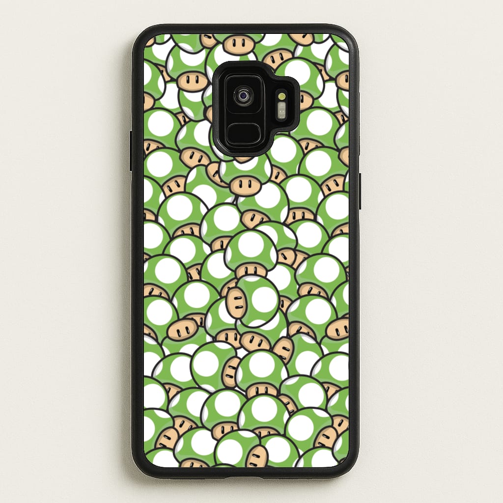 Mushroom Pattern - Green  - The Super Mario Bros Phone Case for Galaxy S9