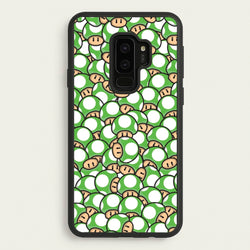 Mushroom Pattern - Green  - The Super Mario Bros Phone Case for Galaxy S9 Plus